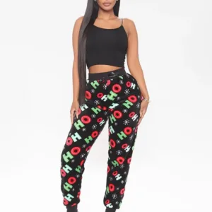 Fashion Nova Ho Ho Ho Plush Pijama Joggers