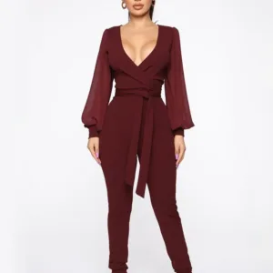 Fashion Nova Jumpsuit All About Me Balloon Sleeve