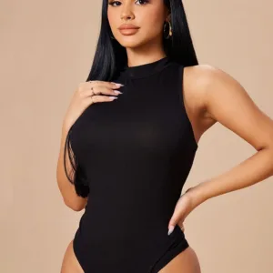 Fashion Nova Mel Sleeveless Mock Neck Bodysuit