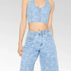 Forever 21 | Water Print Halter Crop Top