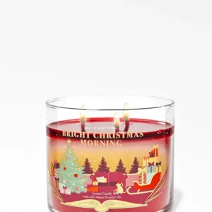 Bath & Body Works Bright Christmas Morning Vela 3 Mechas